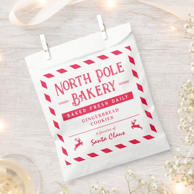 Santa Snack Personalised Christmas Party Favour Ba Bag (Clipped)