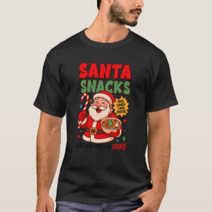 Santa Snacks Funny Santa Claus Gingerbread Candy C T-Shirt