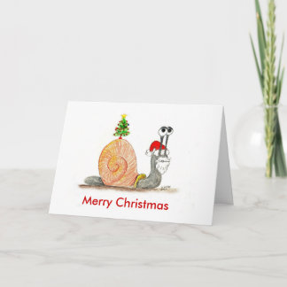 Santa Snail Holiday Card