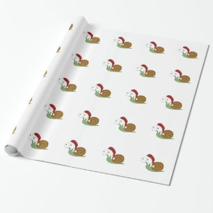 Santa Snail Wrapping Paper