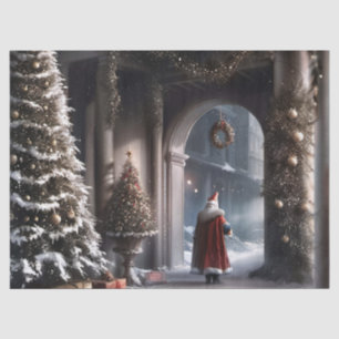 Santa Sneaking Away Christmas Magic Gift Wrap Tissue Paper