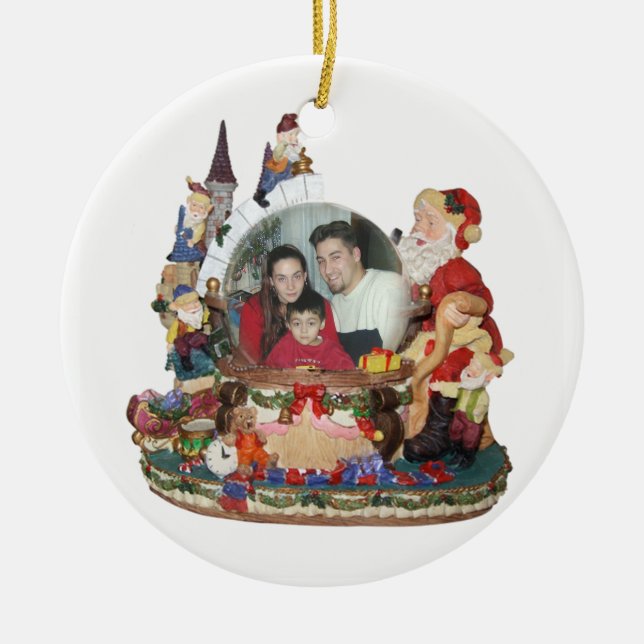 Santa snow globe photo ornament (Front)