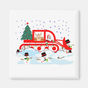 Santa snow Ploughing Snowmen Gag Magnet