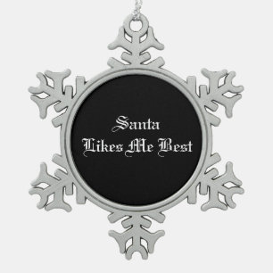 Santa Snowflake Pewter Christmas Ornament