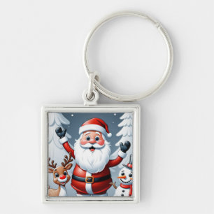 Santa, Snowman, and Ralph the Reindeer Key Ring
