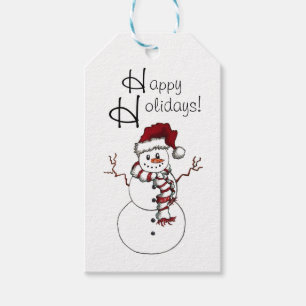 Santa Snowman gift tag