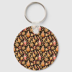 Santa & Snowman Gingerbread Christmas Cookies Key Ring
