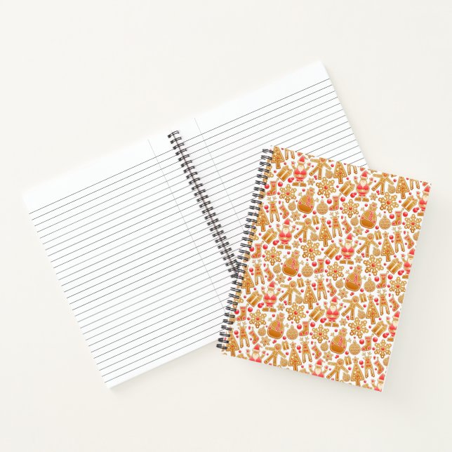 Santa & Snowman Gingerbread Christmas Cookies Notebook (Inside)