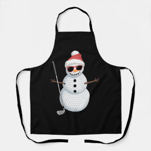 Santa Snowman Golf Ball Christmas Golfer Gift  Apron