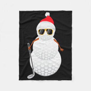 Santa Snowman Golf Ball Christmas Golfer Gift  Fleece Blanket