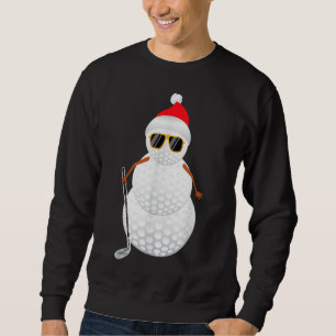 Santa Snowman Golf Ball Christmas Golfer Gift Sweatshirt