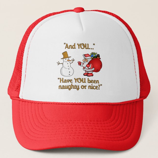Santa & Snowman hat, choose colour Trucker Hat (Front)