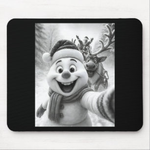 Santa Snowman Reindeer Taking A Selfie Photo Chris Mouse Pad