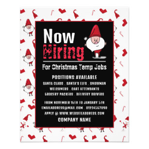 Santa & Snowman, Seasonal Recruitment Advertising Flyer