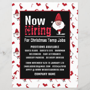 Santa & Snowman, Seasonal Recruitment Advertising Flyer