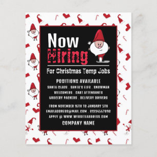 Santa & Snowman, Seasonal Recruitment Advertising Flyer