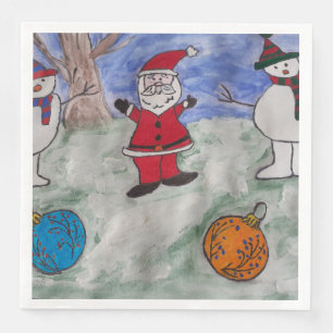 Santa & Snowmen Paper Napkins