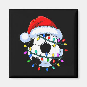 Santa Soccer Ball Christmas Soccer  Magnet