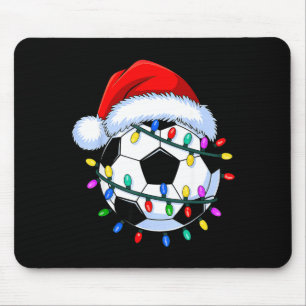 Santa Soccer Ball Christmas Soccer  Mouse Pad