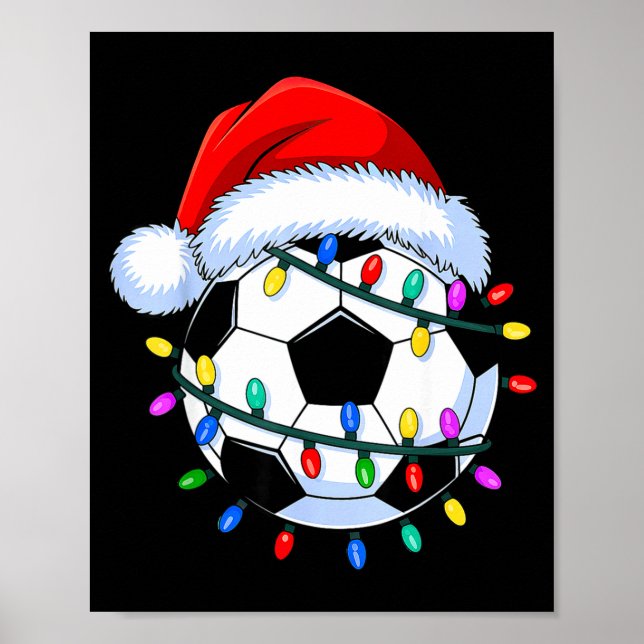 Santa Soccer Ball Christmas Soccer  Poster (Front)