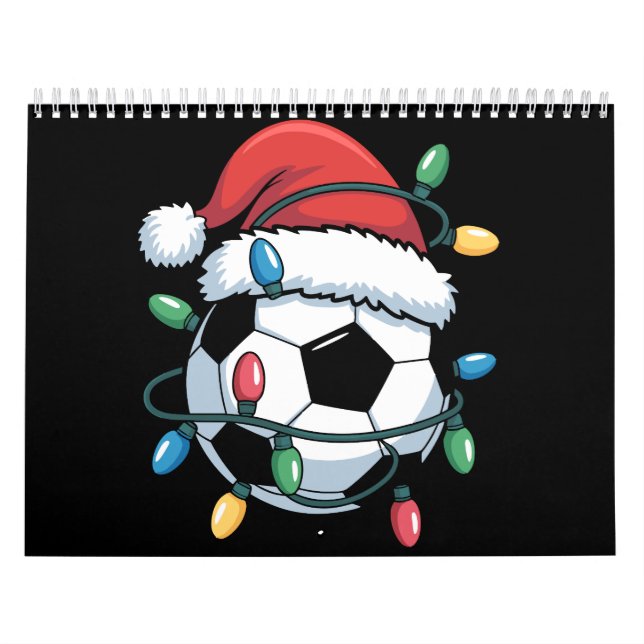 Santa Soccer Ball Sports Christmas Soccer Player Calendar (Cover)