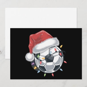 Santa Soccer Ball Sports Christmas Soccer Player  Holiday Card