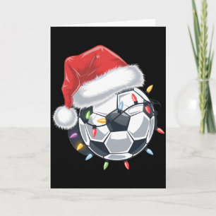 Santa Soccer Ball Sports Christmas Soccer Player T Card