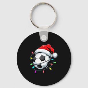 Santa Soccer Byll Christmas Lights Kids Boys Women Key Ring