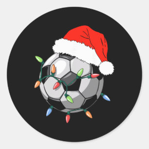 Santa Soccer Byll Shirt Men Youth Boys Christmas P Classic Round Sticker