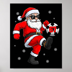 Santa Soccer Ll Sports Christmas Soccer Player Men Poster