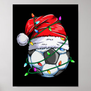 Santa Soccer Ll Sports Design- Christmas Soccer Pl Poster