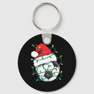 Santa Soccer Sports Ball Men Boys Christmas Xmas L Key Ring