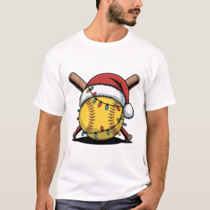 Santa Softll Ll Hat Christmas Lights Sports Player T-Shirt