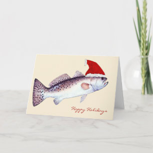 Santa Speckled Trout Christmas Holiday Card