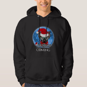 Santa Sphynx Cat Merry Christmas Is Coming Funny X Hoodie