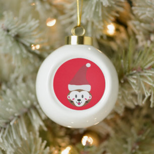 Santa Spike Christmas Ball Ball! Ceramic Ball Christmas Ornament