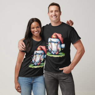 Santa Sport Design For Men Boys Christmas Baseball T-Shirt