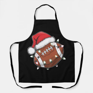 Santa Sports Christmas American Football Lover Apron