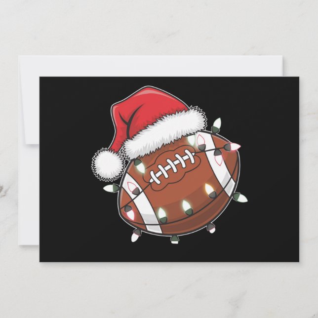 Santa Sports Christmas American Football Lover Holiday Card (Front)