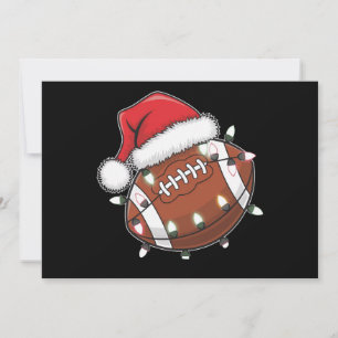 Santa Sports Christmas American Football Lover Holiday Card