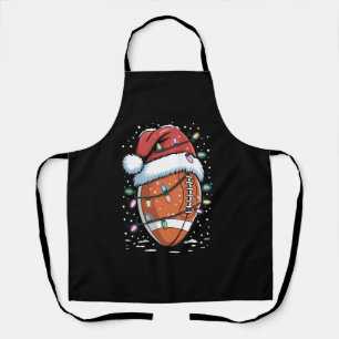 Santa Sports Christmas American Football Player Apron