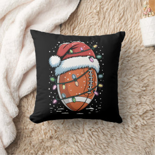 Santa Sports Christmas American Football Player  Cushion