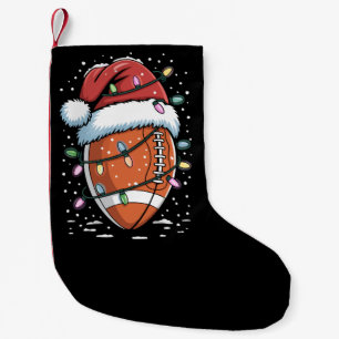 Santa Sports Christmas American Football Player  Small Christmas Stocking