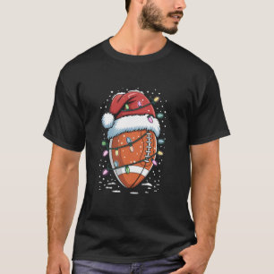 Santa Sports Christmas American Football Player  T-Shirt
