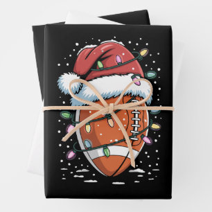 Santa Sports Christmas American Football Player Wrapping Paper Sheet