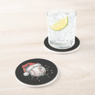 Santa Sports Christmas Baseball Player Coaster