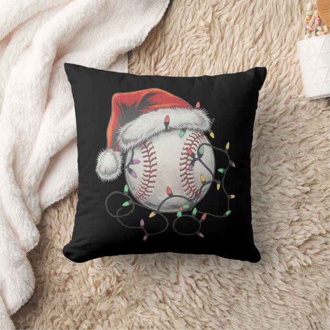 Santa Sports Christmas Baseball Player Cushion (Blanket)