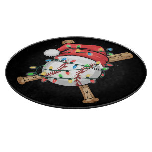 Santa Sports Christmas Baseball Player Cutting Board