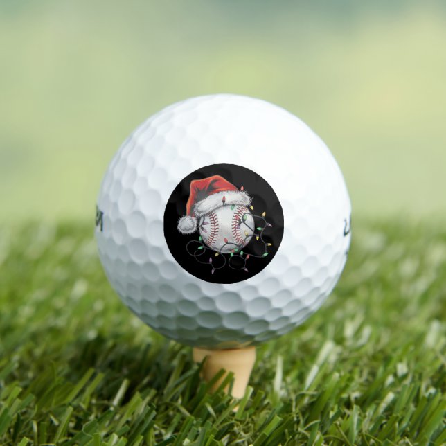 Santa Sports Christmas Baseball Player Golf Balls (Insitu Tee)