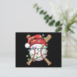 Santa Sports Christmas Baseball Player Holiday Postcard